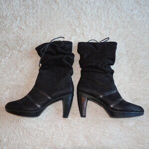 Women's Size EU 41 (US 10) Umberto Raffini Black Boots with 3" Heel, NWT